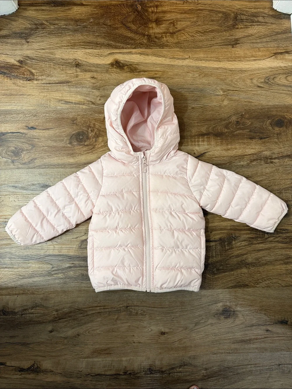 Carter's Toddler Baby Girls Light Pink Quilted Hooded Puffer - 24M - EUC